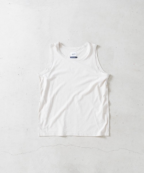 quadro(クオドロ)の「ハードツイスト天竺タンクトップ(Tシャツ/カットソー・メンズ・ブラック/ホワイト/ベージュ・MEDIUM/LARGE)」の5枚目の写真