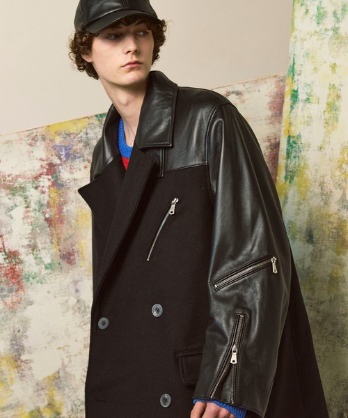 MAISON SPECIAL(]XyV)́sUNISEXtSheep Leather Melton Combination Chester coat/V[vU[gRr`FX^[R[gyMAISON SPECIAL/]XyVz(g`R[g)
