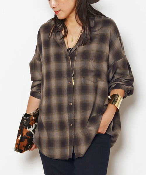 オーバーダイオンブレチェックシャツ（シャツ/ブラウス）｜AP