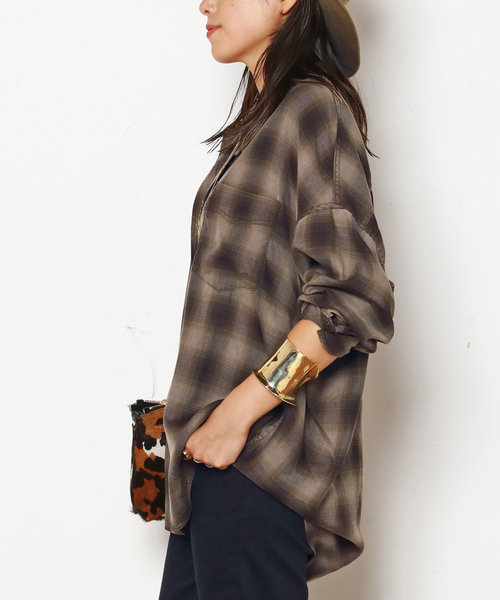 AP STUDIO /オーバーダイオンブレチェックシャツ オーバーダイオンブレチェックシャツ（シャツ／ブラウス）｜AP