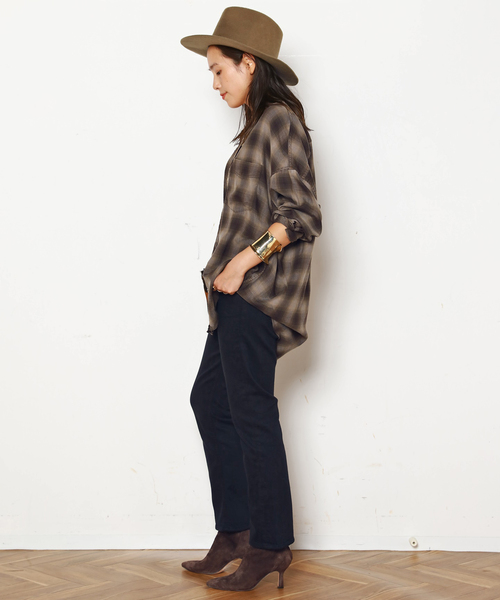 AP STUDIO(エーピーストゥディオ)の「オーバーダイオンブレチェックシャツ(シャツ/ブラウス・レディース・スミクロ/ブラウン・FREE)」の17枚目の写真