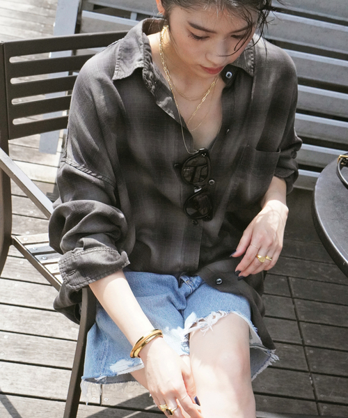 AP STUDIO オーバーダイオンブレチェックシャツ オーバーダイオンブレチェックシャツ（シャツ／ブラウス）｜AP