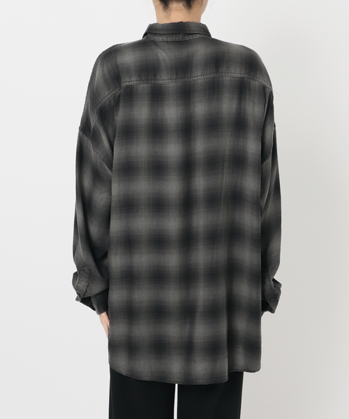 AP STUDIO 2万円 オンブレ チェック シャツ　コットン　オーバーサイズ AP STUDIO 2万円 オンブレ チェック シャツ コットン オーバー