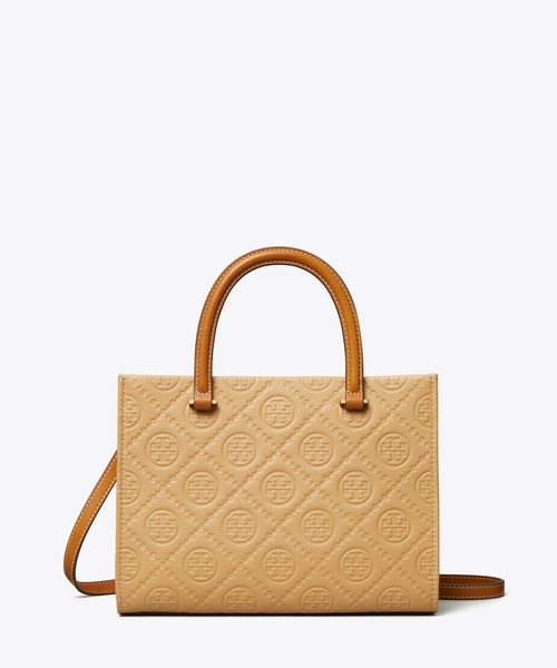 TORY BURCH(トリーバーチ)の「Tモノグラム ペブル トップハンドル トートバッグ(ハンドバッグ・レディース・サンドベージュ・ONE SIZE)」の3枚目の写真