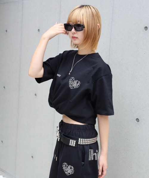 ATMARK（アットマーク）の「《フリーサイズ　/　UNISEX　》ATMARK　ハートロゴラインストーン　スウェットパンツ（デニムパンツ・レディース・ブラック/ホワイト・FREE）」の17枚目の写真