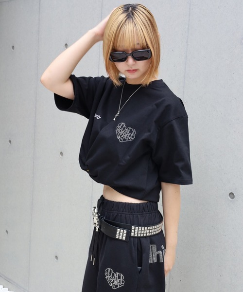 ATMARK（アットマーク）の「《フリーサイズ　/　UNISEX　》ATMARK　ハートロゴラインストーン　スウェットパンツ（デニムパンツ・レディース・ブラック/ホワイト・FREE）」の18枚目の写真