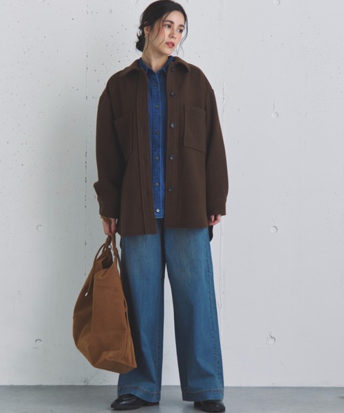 Doux archives(ドゥアルシーヴ)の「ジャージメルトンシャツジャケット(その他アウター・レディース・グレー/ベージュ/ブラウン・38)」の15枚目の写真