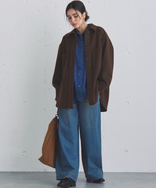 Doux archives(ドゥアルシーヴ)の「ジャージメルトンシャツジャケット(その他アウター・レディース・グレー/ベージュ/ブラウン・38)」の17枚目の写真