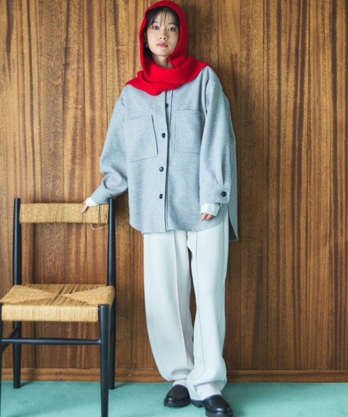 Doux archives(ドゥアルシーヴ)の「ジャージメルトンシャツジャケット(その他アウター・レディース・グレー/ベージュ/ブラウン・38)」の6枚目の写真