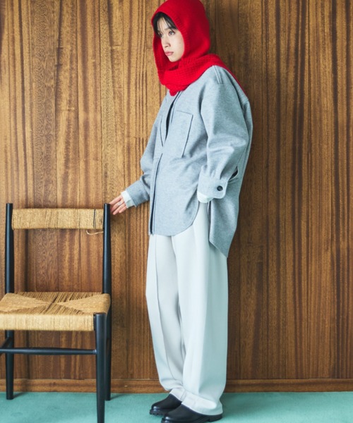 Doux archives(ドゥアルシーヴ)の「ジャージメルトンシャツジャケット(その他アウター・レディース・グレー/ベージュ/ブラウン・38)」の8枚目の写真