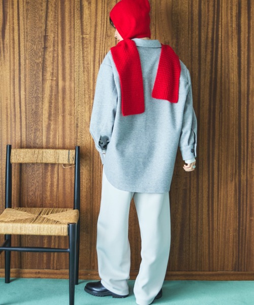 Doux archives(ドゥアルシーヴ)の「ジャージメルトンシャツジャケット(その他アウター・レディース・グレー/ベージュ/ブラウン・38)」の9枚目の写真