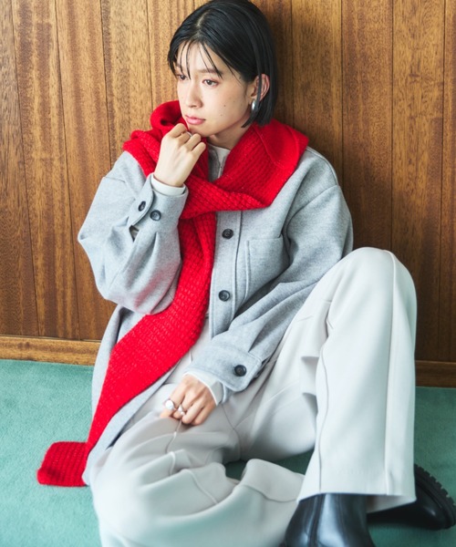 Doux archives(ドゥアルシーヴ)の「ジャージメルトンシャツジャケット(その他アウター・レディース・グレー/ベージュ/ブラウン・38)」の13枚目の写真