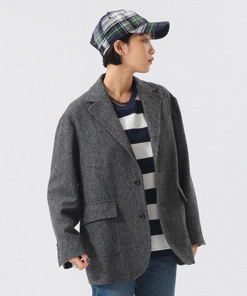 BEAMS BOY（ビームスボーイ）の「ツイード スリーボタン ビッグジャケット（テーラードジャケット・レディース・グレー/ブラウン・0/1）」の12枚目の写真