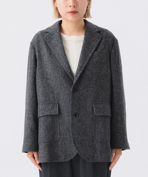 BEAMS BOY（ビームスボーイ）の「ツイード スリーボタン ビッグジャケット（テーラードジャケット・レディース・グレー/ブラウン・0/1）」の14枚目の写真
