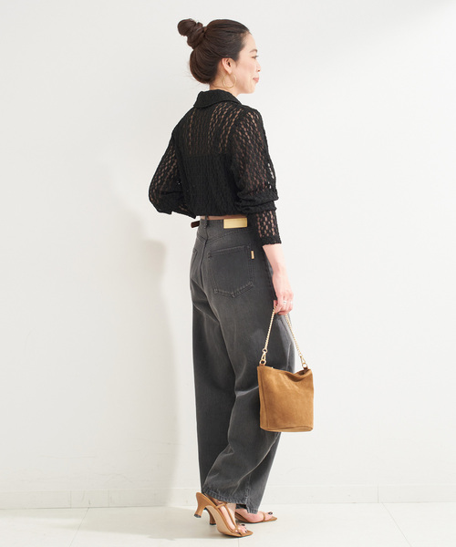 B.C STOCK（ベーセーストック）の「【WEB限定】手洗い可 / レースシャツ（シャツ/ブラウス・レディース・ブラック/アイボリー・FREE）」の7枚目の写真