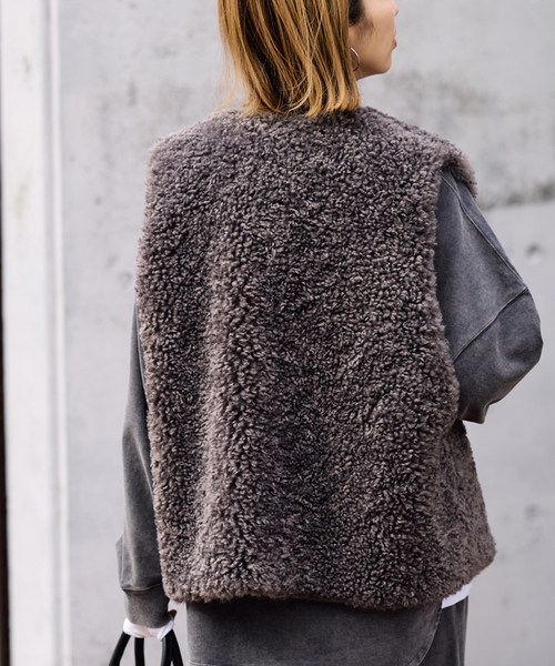 しみたか　　☆フレームワーク☆ エコファーブルゾン ≪追加≫フェイクファーベスト（その他アウター）｜FRAMeWORK