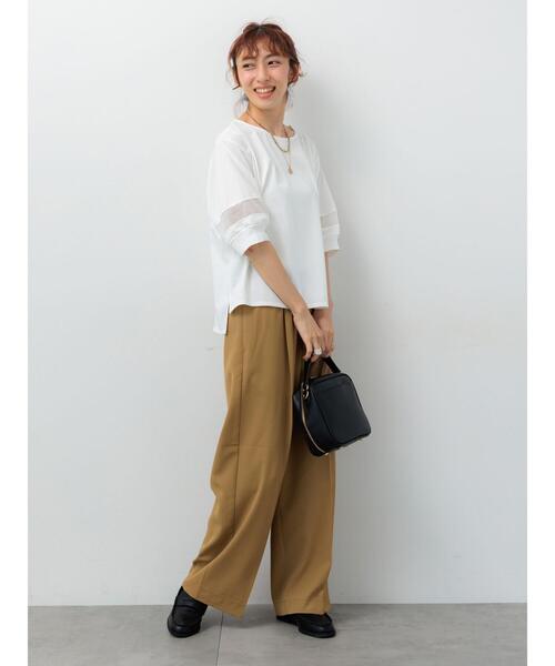 Lugnoncure（ルノンキュール）の「ゴムウエストイージースラックス（その他パンツ・レディース・ベージュ/ブラック/チャコールグレー・F）」の5枚目の写真