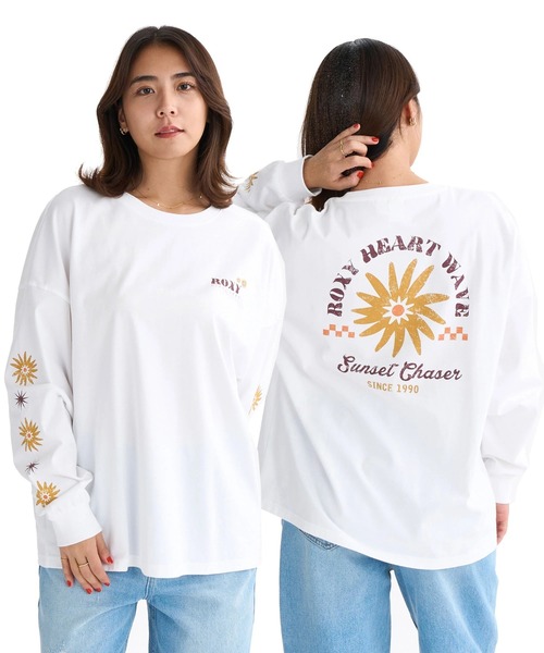 ROXY(ロキシー)の「BELLIS L/S TEE /ロキシールーズシルエットバックプリント長袖ロンT(Tシャツ/カットソー・レディース・グレー/ベージュ/ブラック/ホワイト・LARGE/MEDIUM/SMALL)」の1枚目の写真