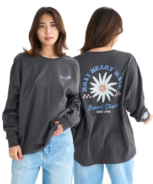ROXY(ロキシー)の「BELLIS L/S TEE /ロキシールーズシルエットバックプリント長袖ロンT(Tシャツ/カットソー・レディース・グレー/ベージュ/ブラック/ホワイト・LARGE/MEDIUM/SMALL)」の2枚目の写真