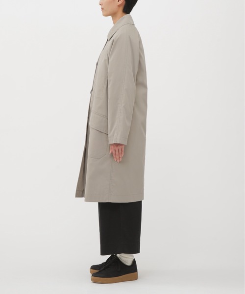 MHL.（エムエイチエル）の「WORN COTTON NYLON（ステンカラーコート・レディース・ベージュ/ブラック・0/1/2/3）」の7枚目の写真