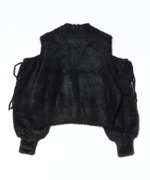 GORGE(ゴージ)の「《肩あき×フェザーニット》レディース 長袖トップス ふわもこ フェミニン 秋冬(ニット/セーター・レディース・ブラック/グレイッシュベージュ/オフホワイト/ブルー/ピンク・F)」の6枚目の写真