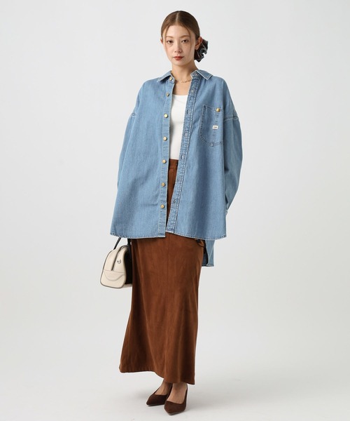 Lee（リー）の「【Lee(リー)】別注ワークシャツチュニック（チュニック・レディース・インディゴブルー/サックスブルー・FREE）」の4枚目の写真
