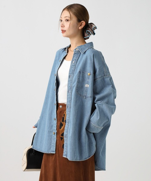 Lee（リー）の「【Lee(リー)】別注ワークシャツチュニック（チュニック・レディース・インディゴブルー/サックスブルー・FREE）」の5枚目の写真