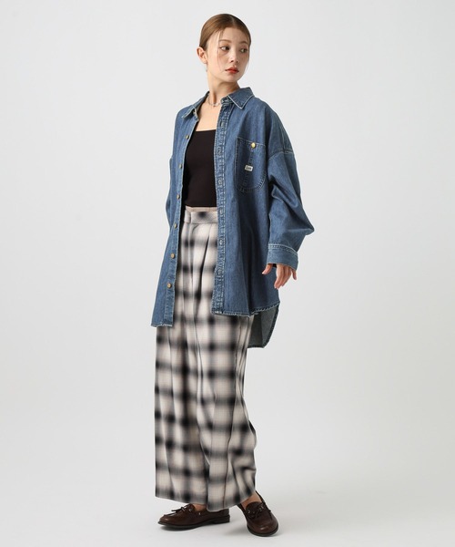 Lee（リー）の「【Lee(リー)】別注ワークシャツチュニック（チュニック・レディース・インディゴブルー/サックスブルー・FREE）」の7枚目の写真