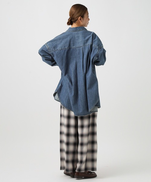 Lee（リー）の「【Lee(リー)】別注ワークシャツチュニック（チュニック・レディース・インディゴブルー/サックスブルー・FREE）」の8枚目の写真