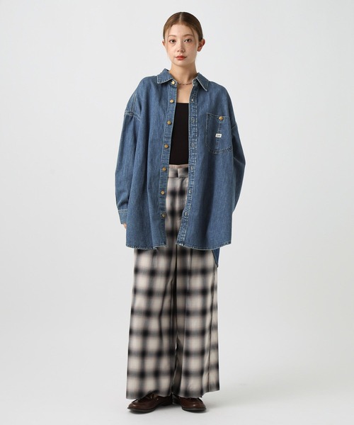 Lee（リー）の「【Lee(リー)】別注ワークシャツチュニック（チュニック・レディース・インディゴブルー/サックスブルー・FREE）」の9枚目の写真