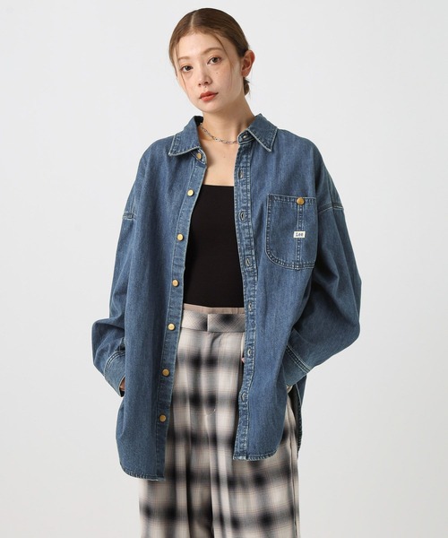 Lee（リー）の「【Lee(リー)】別注ワークシャツチュニック（チュニック・レディース・インディゴブルー/サックスブルー・FREE）」の11枚目の写真