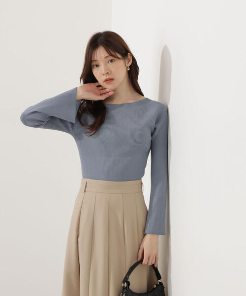 PROPORTION BODY DRESSING（プロポーションボディドレッシング）の「＜ウォッシャブル＞フレアスリーブオフショルニット / 1215270014（ニット/セーター・レディース・ピンク/ホワイト系その他/ブルー/ブラック・MEDIUM/SMALL）」の3枚目の写真