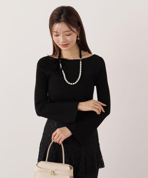 PROPORTION BODY DRESSING（プロポーションボディドレッシング）の「＜ウォッシャブル＞フレアスリーブオフショルニット / 1215270014（ニット/セーター・レディース・ピンク/ホワイト系その他/ブルー/ブラック・MEDIUM/SMALL）」の9枚目の写真
