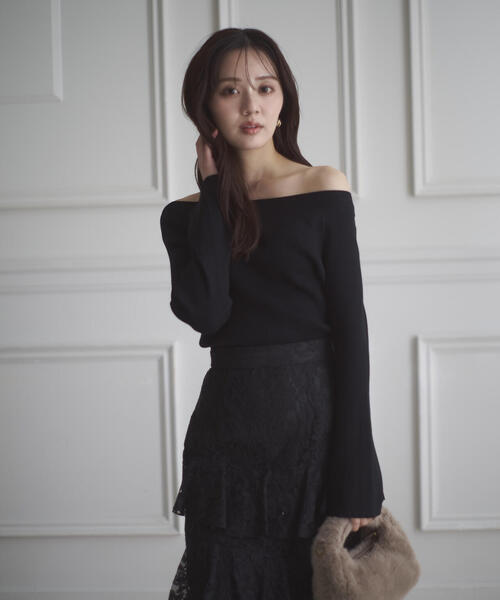 PROPORTION BODY DRESSING（プロポーションボディドレッシング）の「＜ウォッシャブル＞フレアスリーブオフショルニット / 1215270014（ニット/セーター・レディース・ピンク/ホワイト系その他/ブルー/ブラック・MEDIUM/SMALL）」の10枚目の写真