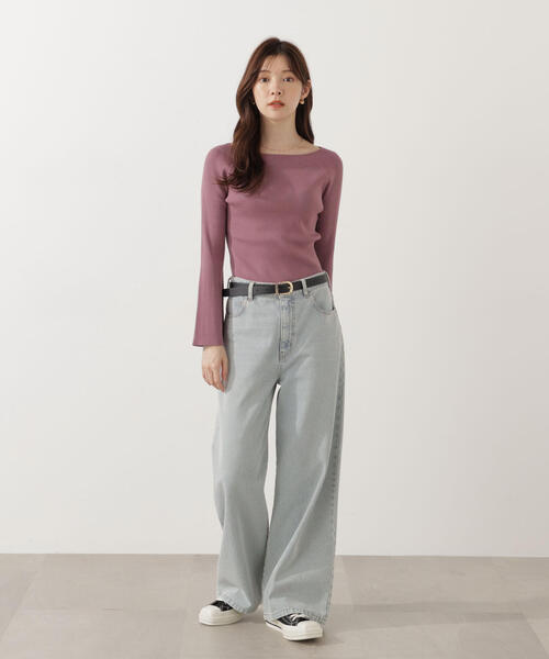 PROPORTION BODY DRESSING（プロポーションボディドレッシング）の「＜ウォッシャブル＞フレアスリーブオフショルニット / 1215270014（ニット/セーター・レディース・ピンク/ホワイト系その他/ブルー/ブラック・MEDIUM/SMALL）」の19枚目の写真