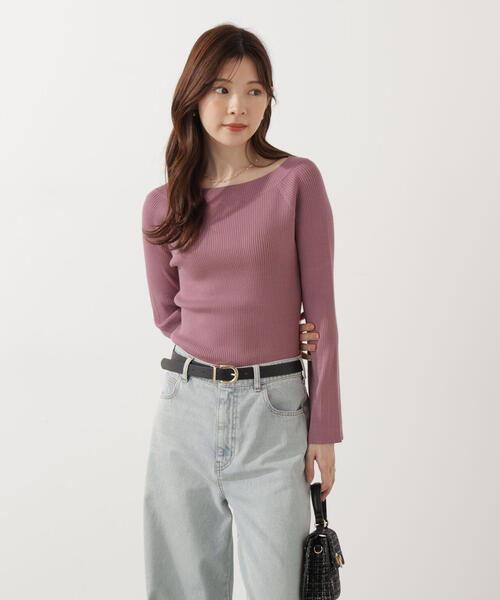 PROPORTION BODY DRESSING（プロポーションボディドレッシング）の「＜ウォッシャブル＞フレアスリーブオフショルニット / 1215270014（ニット/セーター・レディース・ピンク/ホワイト系その他/ブルー/ブラック・MEDIUM/SMALL）」の22枚目の写真
