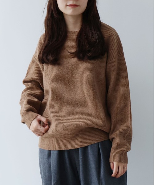 yuni（ユニ　）の「NEW ENGLAND プルオーバー（ニット/セーター・レディース・カーキ/パープル/グレー/ベージュ・FREE）」の3枚目の写真