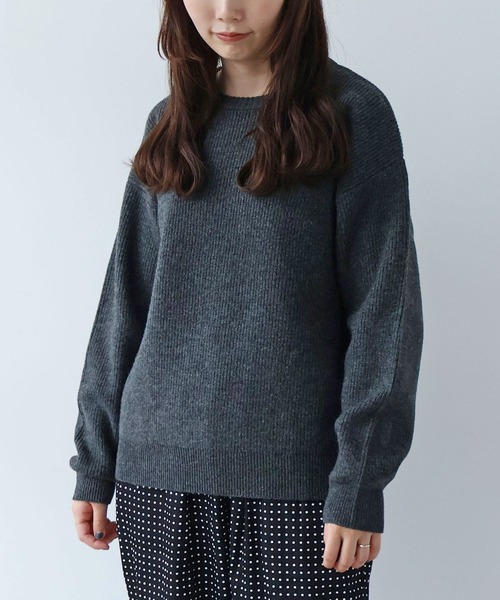 yuni（ユニ　）の「NEW ENGLAND プルオーバー（ニット/セーター・レディース・カーキ/パープル/グレー/ベージュ・FREE）」の2枚目の写真