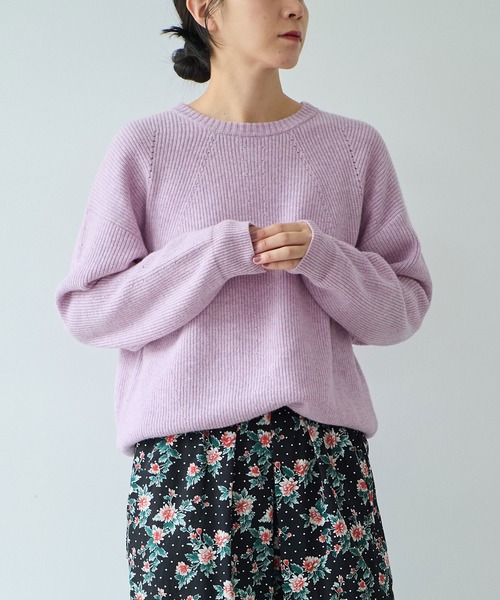 yuni（ユニ　）の「NEW ENGLAND プルオーバー（ニット/セーター・レディース・カーキ/パープル/グレー/ベージュ・FREE）」の8枚目の写真