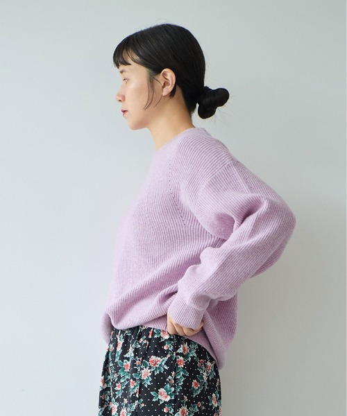 yuni（ユニ　）の「NEW ENGLAND プルオーバー（ニット/セーター・レディース・カーキ/パープル/グレー/ベージュ・FREE）」の11枚目の写真