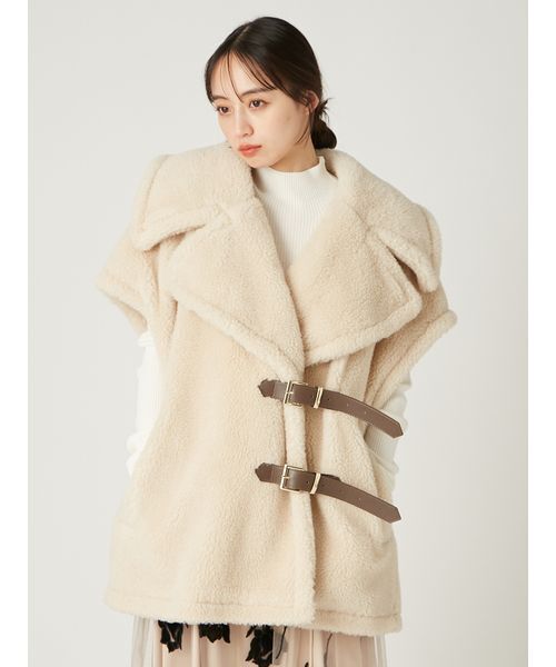 FRAY I.D（フレイアイディー）の「ECOPELボアポンチョ（ポンチョ・レディース・キャメル/アイボリー・0/1）」の17枚目の写真