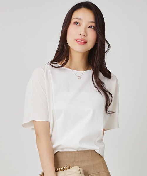 COUP DE CHANCE（クードシャンス）の「【手洗い可／日本製】ドルマンジャージトップス（Tシャツ/カットソー・レディース・ボルドー/ブラック/ホワイト/グリーン系・34/38）」の10枚目の写真