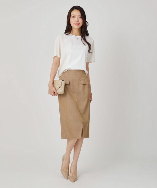 COUP DE CHANCE（クードシャンス）の「【手洗い可／日本製】ドルマンジャージトップス（Tシャツ/カットソー・レディース・ボルドー/ブラック/ホワイト/グリーン系・34/38）」の12枚目の写真