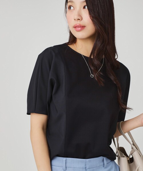 COUP DE CHANCE（クードシャンス）の「【手洗い可／日本製】ドルマンジャージトップス（Tシャツ/カットソー・レディース・ボルドー/ブラック/ホワイト/グリーン系・34/38）」の14枚目の写真