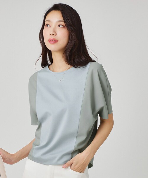 COUP DE CHANCE（クードシャンス）の「【手洗い可／日本製】ドルマンジャージトップス（Tシャツ/カットソー・レディース・ボルドー/ブラック/ホワイト/グリーン系・34/38）」の19枚目の写真