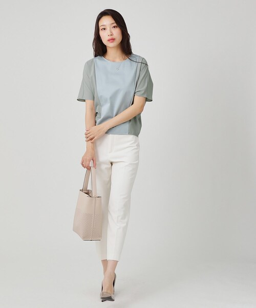 COUP DE CHANCE（クードシャンス）の「【手洗い可／日本製】ドルマンジャージトップス（Tシャツ/カットソー・レディース・ボルドー/ブラック/ホワイト/グリーン系・34/38）」の20枚目の写真