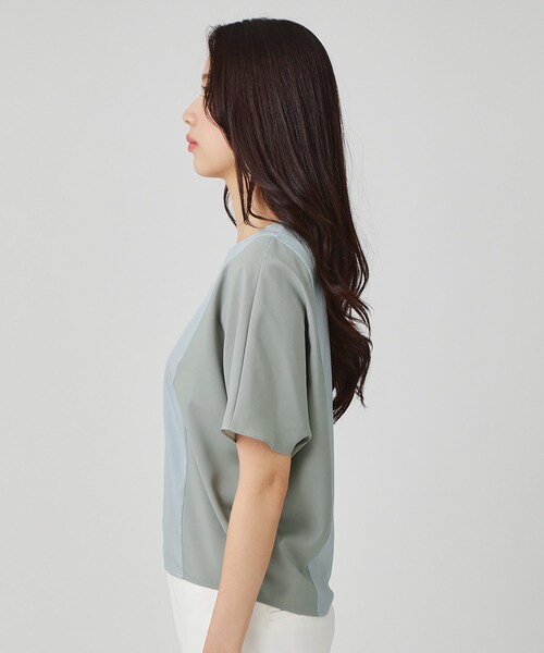 COUP DE CHANCE（クードシャンス）の「【手洗い可／日本製】ドルマンジャージトップス（Tシャツ/カットソー・レディース・ボルドー/ブラック/ホワイト/グリーン系・34/38）」の5枚目の写真