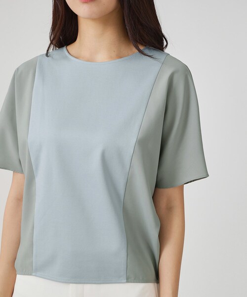 COUP DE CHANCE（クードシャンス）の「【手洗い可／日本製】ドルマンジャージトップス（Tシャツ/カットソー・レディース・ボルドー/ブラック/ホワイト/グリーン系・34/38）」の8枚目の写真