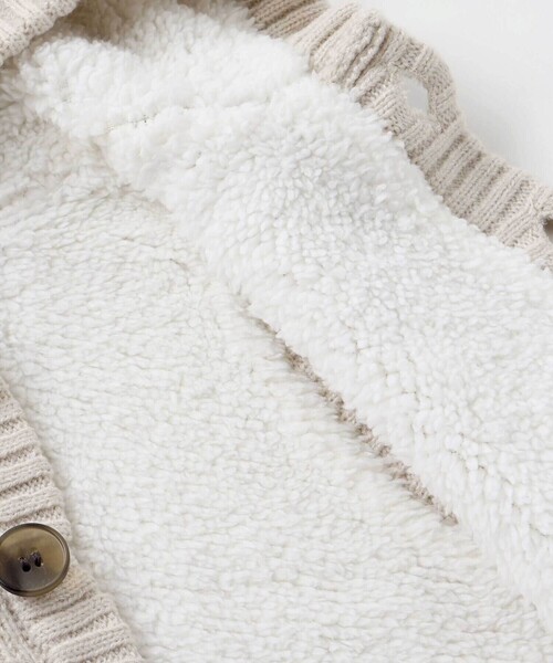 SLAP SLIP BABY（スラップスリップベビー）の「【お揃い】クマ耳フード付き裏ボアニットベストベビー(70~80cm)（その他ベビーウェア・キッズ・ネイビー/オフホワイト・FREE）」の17枚目の写真