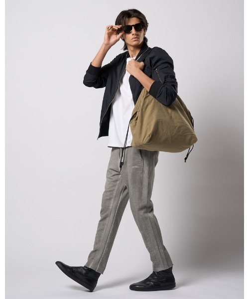 wjk（ダヴルジェイケイ）の「vintage drawstring tote bag（トートバッグ・メンズ・ブラック/ベージュ・FREE）」の22枚目の写真